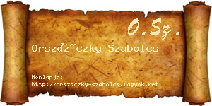 Orszáczky Szabolcs névjegykártya