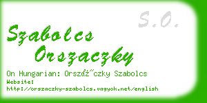 szabolcs orszaczky business card